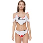 I love carrots  Ruffle Edge Tie Up Bikini Set	