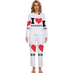 I love carrots  Womens  Long Sleeve Lightweight Pajamas Set