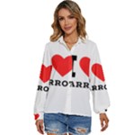 I love carrots  Women s Long Sleeve Button Up Shirt