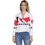 I love carrots  Women s Long Sleeve Revers Collar Cropped Jacket