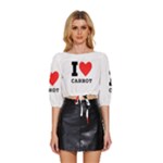 I love carrots  Mid Sleeve Drawstring Hem Top