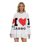 I love carrots  Round Neck Long Sleeve Bohemian Style Chiffon Mini Dress