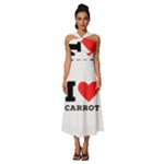 I love carrots  Sleeveless Cross Front Cocktail Midi Chiffon Dress