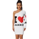 I love carrots  Long Sleeve One Shoulder Mini Dress