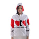 I love cantaloupe  Women s Hooded Windbreaker