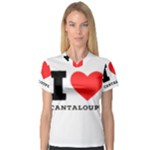 I love cantaloupe  V-Neck Sport Mesh Tee