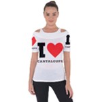 I love cantaloupe  Shoulder Cut Out Short Sleeve Top