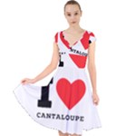 I love cantaloupe  Cap Sleeve Front Wrap Midi Dress