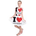 I love cantaloupe  Kids  Short Sleeve Dress