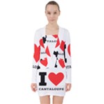 I love cantaloupe  V-neck Bodycon Long Sleeve Dress