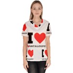 I love cantaloupe  Women s V-Neck Scrub Top