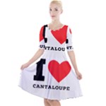 I love cantaloupe  Quarter Sleeve A-Line Dress