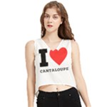 I love cantaloupe  V-Neck Cropped Tank Top