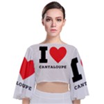 I love cantaloupe  Tie Back Butterfly Sleeve Chiffon Top