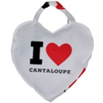 I love cantaloupe  Giant Heart Shaped Tote