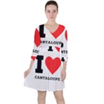 I love cantaloupe  Quarter Sleeve Ruffle Waist Dress