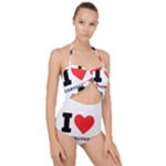 I love cantaloupe  Scallop Top Cut Out Swimsuit