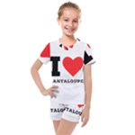 I love cantaloupe  Kids  Mesh Tee and Shorts Set