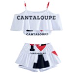 I love cantaloupe  Kids  Off Shoulder Skirt Bikini