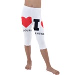 I love cantaloupe  Kids  Lightweight Velour Capri Leggings 