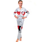 I love cantaloupe  Kids  Satin Long Sleeve Pajamas Set