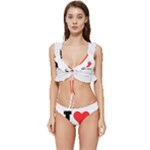 I love cantaloupe  Low Cut Ruffle Edge Bikini Set