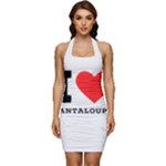 I love cantaloupe  Sleeveless Wide Square Neckline Ruched Bodycon Dress