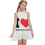 I love cantaloupe  Kids  Halter Collar Waist Tie Chiffon Dress