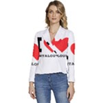 I love cantaloupe  Women s Long Sleeve Revers Collar Cropped Jacket