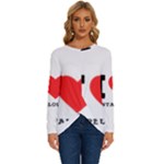 I love cantaloupe  Long Sleeve Crew Neck Pullover Top