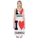 I love cannoli  Midi Sleeveless Dress