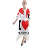 I love cannoli  Quarter Sleeve Wrap Front Maxi Dress