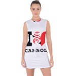 I love cannoli  Lace Up Front Bodycon Dress