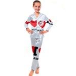 I love cannoli  Kids  Satin Long Sleeve Pajamas Set