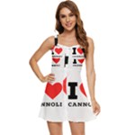 I love cannoli  Ruffle Edge Bra Cup Chiffon Mini Dress