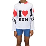 I love rum Kids  Long Sleeve Swimwear