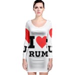 I love rum Long Sleeve Bodycon Dress