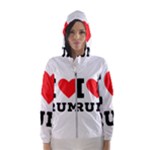 I love rum Women s Hooded Windbreaker