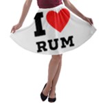 I love rum A-line Skater Skirt