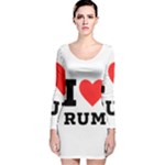 I love rum Long Sleeve Velvet Bodycon Dress