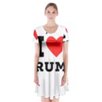 I love rum Short Sleeve V-neck Flare Dress