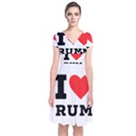 I love rum Short Sleeve Front Wrap Dress