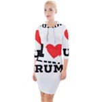 I love rum Quarter Sleeve Hood Bodycon Dress