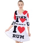 I love rum Quarter Sleeve Front Wrap Dress