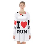 I love rum Long Sleeve Velvet V-neck Dress