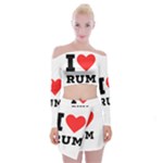 I love rum Off Shoulder Top with Mini Skirt Set