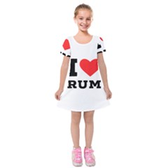 I love rum Kids  Short Sleeve Velvet Dress from ArtsNow.com