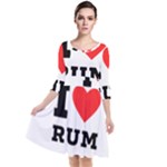 I love rum Quarter Sleeve Waist Band Dress