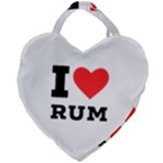 I love rum Giant Heart Shaped Tote