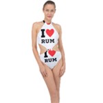 I love rum Halter Side Cut Swimsuit